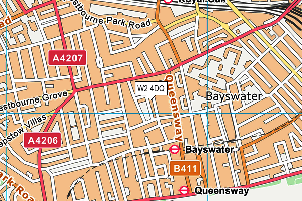 W2 4DQ map - OS VectorMap District (Ordnance Survey)