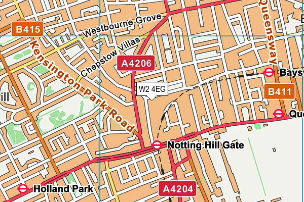 W2 4EG map - OS VectorMap District (Ordnance Survey)