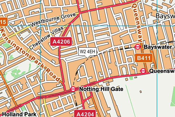 Pembridge Hall School map (W2 4EH) - OS VectorMap District (Ordnance Survey)