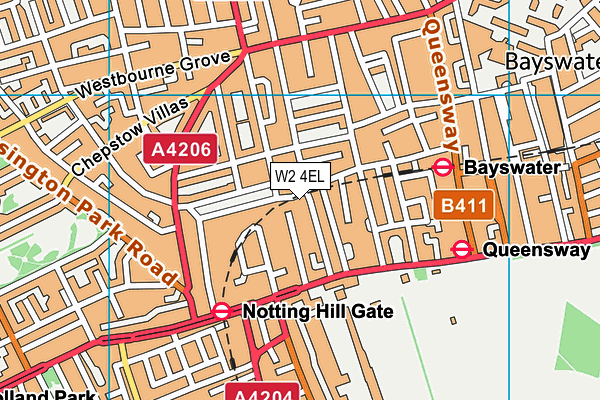 W2 4EL map - OS VectorMap District (Ordnance Survey)