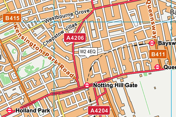 W2 4EQ map - OS VectorMap District (Ordnance Survey)