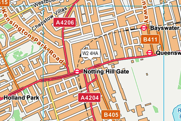 W2 4HA map - OS VectorMap District (Ordnance Survey)