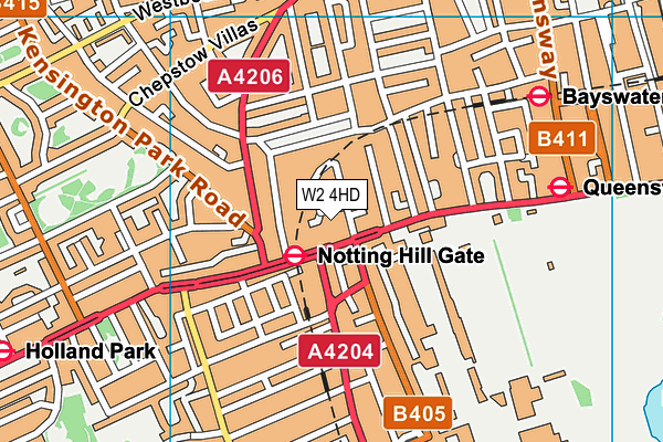 W2 4HD map - OS VectorMap District (Ordnance Survey)