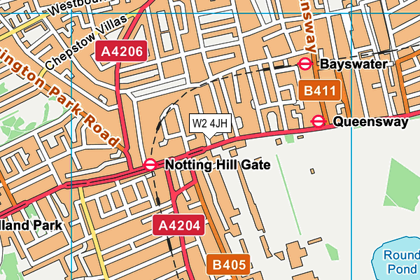 W2 4JH map - OS VectorMap District (Ordnance Survey)