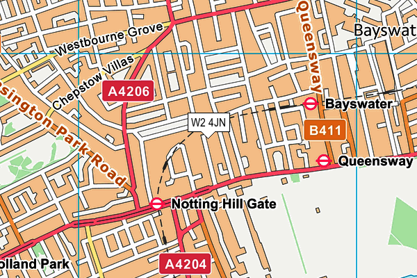 W2 4JN map - OS VectorMap District (Ordnance Survey)