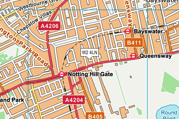 W2 4LN map - OS VectorMap District (Ordnance Survey)