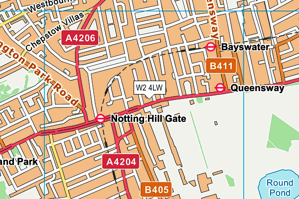 W2 4LW map - OS VectorMap District (Ordnance Survey)