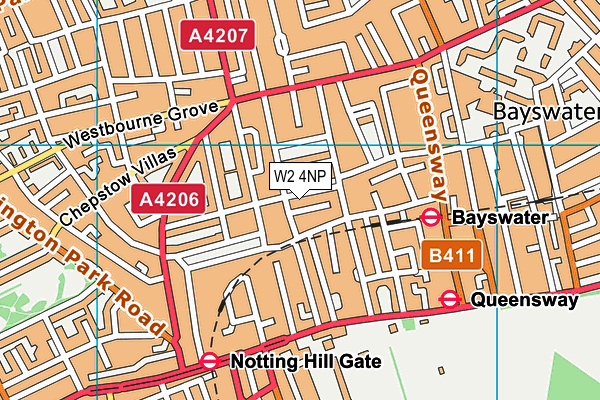 W2 4NP map - OS VectorMap District (Ordnance Survey)