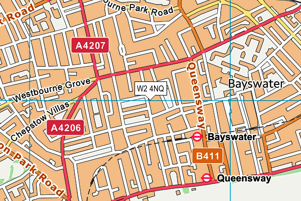 W2 4NQ map - OS VectorMap District (Ordnance Survey)