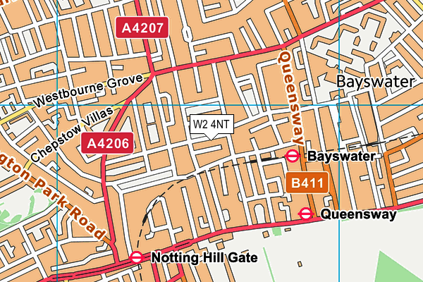 W2 4NT map - OS VectorMap District (Ordnance Survey)