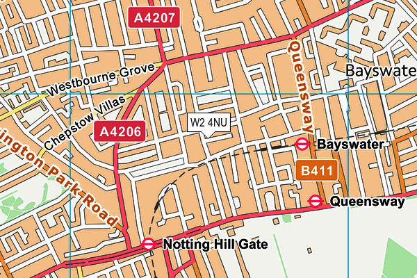 W2 4NU map - OS VectorMap District (Ordnance Survey)