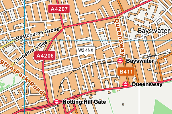 W2 4NX map - OS VectorMap District (Ordnance Survey)