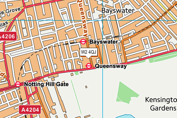 W2 4QJ map - OS VectorMap District (Ordnance Survey)