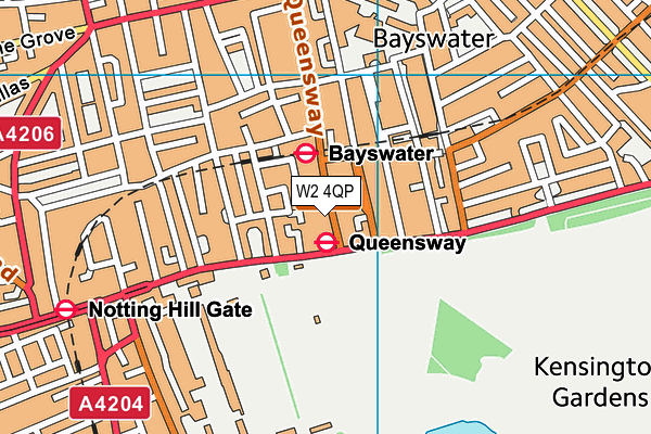 Queens London map (W2 4QP) - OS VectorMap District (Ordnance Survey)