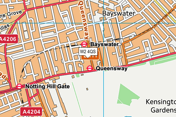 W2 4QS map - OS VectorMap District (Ordnance Survey)