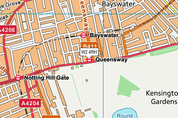 W2 4RH map - OS VectorMap District (Ordnance Survey)