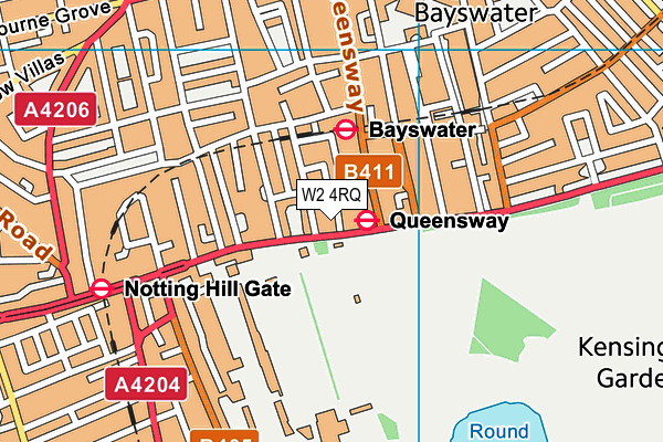 W2 4RQ map - OS VectorMap District (Ordnance Survey)