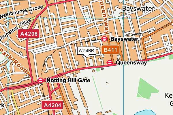 W2 4RR map - OS VectorMap District (Ordnance Survey)