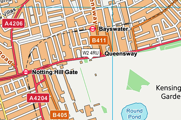 W2 4RU map - OS VectorMap District (Ordnance Survey)