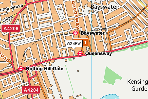 W2 4RW map - OS VectorMap District (Ordnance Survey)