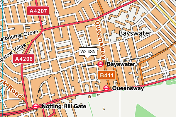 W2 4SN map - OS VectorMap District (Ordnance Survey)
