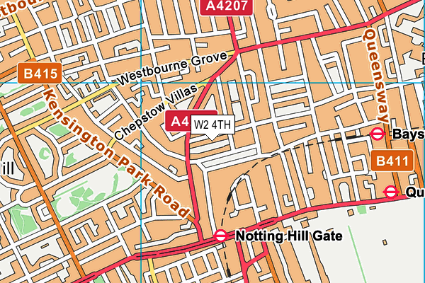 W2 4TH map - OS VectorMap District (Ordnance Survey)