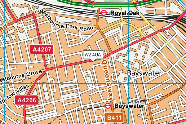 W2 4UA map - OS VectorMap District (Ordnance Survey)