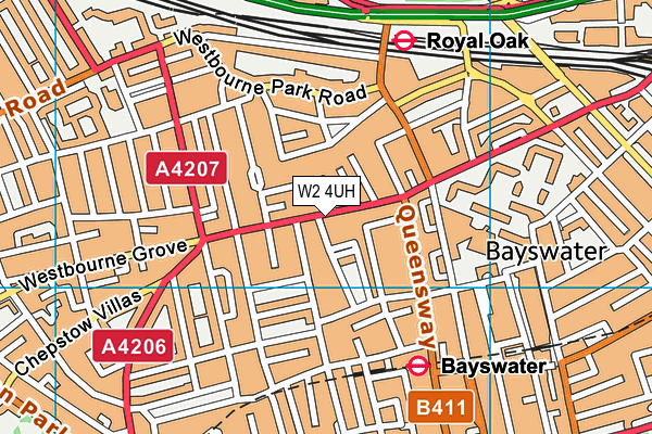 W2 4UH map - OS VectorMap District (Ordnance Survey)