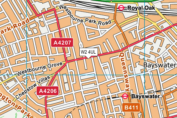 W2 4UL map - OS VectorMap District (Ordnance Survey)