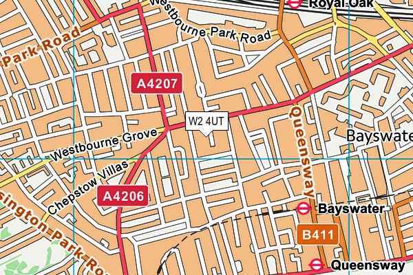 W2 4UT map - OS VectorMap District (Ordnance Survey)