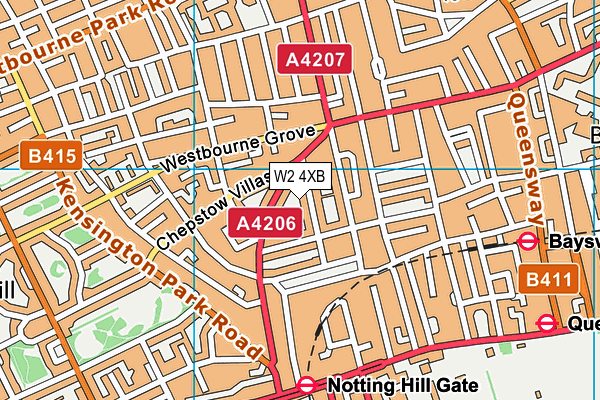 W2 4XB map - OS VectorMap District (Ordnance Survey)