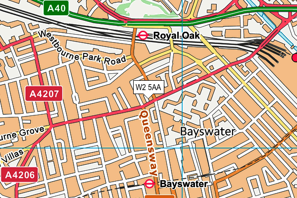 W2 5AA map - OS VectorMap District (Ordnance Survey)