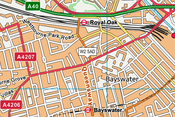 W2 5AD map - OS VectorMap District (Ordnance Survey)