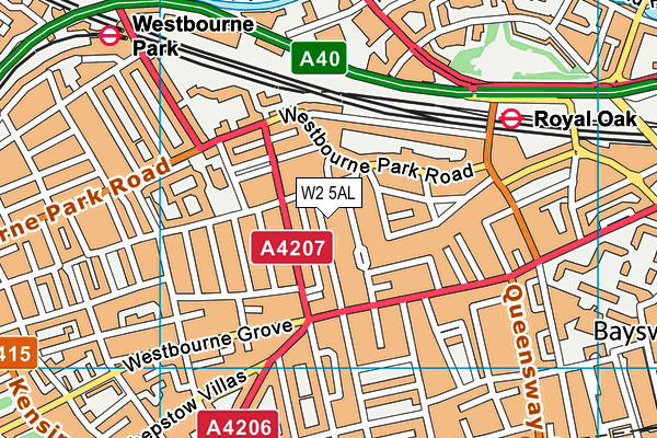 W2 5AL map - OS VectorMap District (Ordnance Survey)