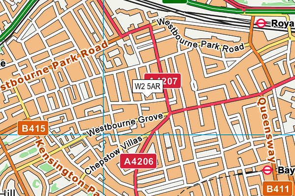 W2 5AR map - OS VectorMap District (Ordnance Survey)