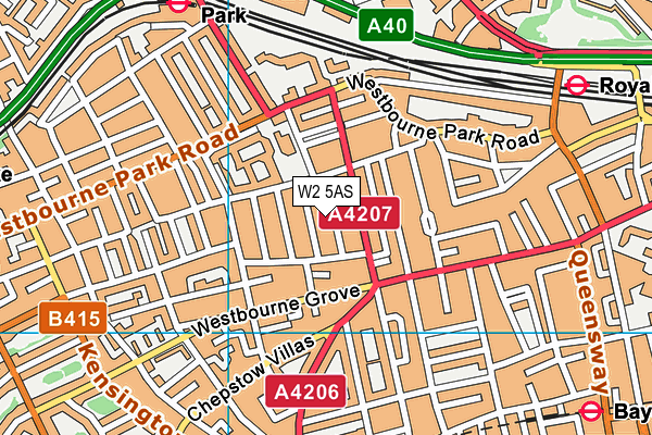 W2 5AS map - OS VectorMap District (Ordnance Survey)