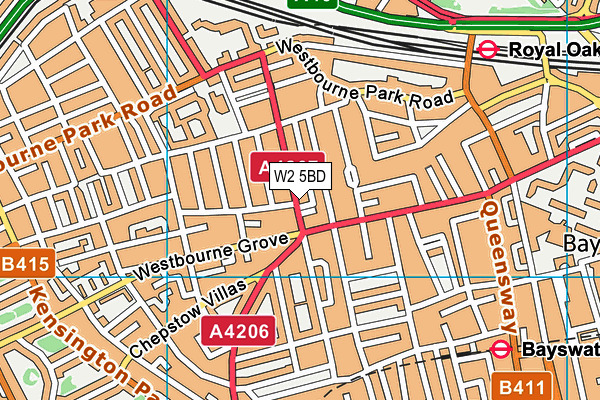 W2 5BD map - OS VectorMap District (Ordnance Survey)