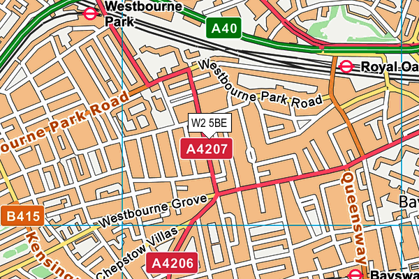 W2 5BE map - OS VectorMap District (Ordnance Survey)