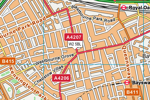 W2 5BL map - OS VectorMap District (Ordnance Survey)