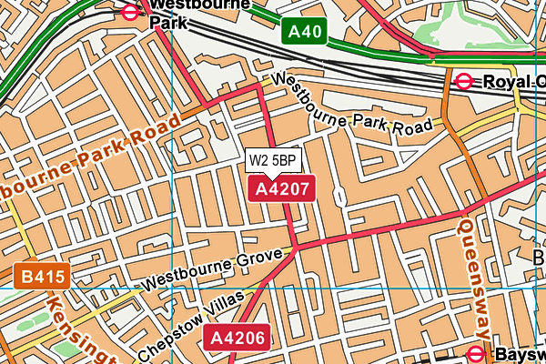 W2 5BP map - OS VectorMap District (Ordnance Survey)