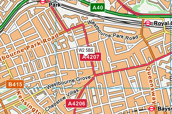 W2 5BS map - OS VectorMap District (Ordnance Survey)