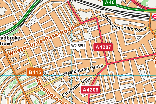 W2 5BU map - OS VectorMap District (Ordnance Survey)