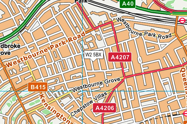 W2 5BX map - OS VectorMap District (Ordnance Survey)