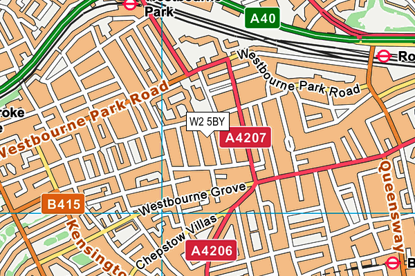 W2 5BY map - OS VectorMap District (Ordnance Survey)