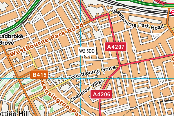 W2 5DD map - OS VectorMap District (Ordnance Survey)