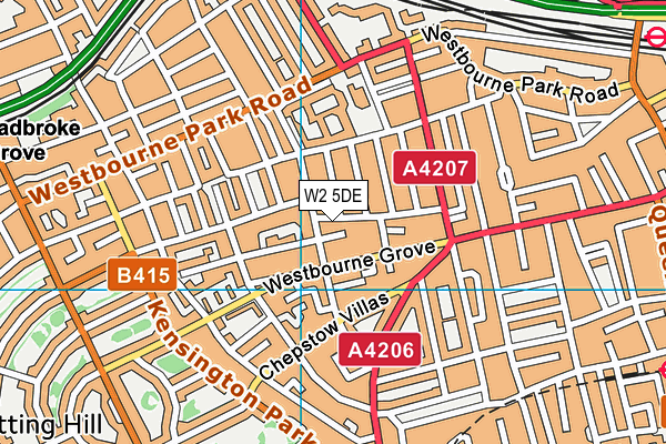 W2 5DE map - OS VectorMap District (Ordnance Survey)