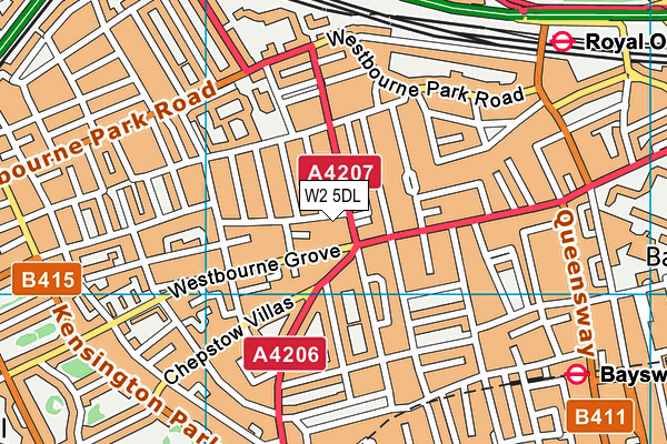 W2 5DL map - OS VectorMap District (Ordnance Survey)