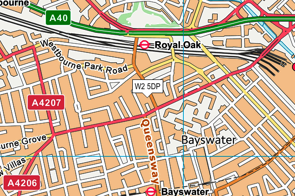 W2 5DP map - OS VectorMap District (Ordnance Survey)