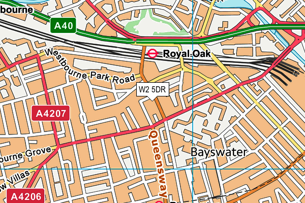 W2 5DR map - OS VectorMap District (Ordnance Survey)