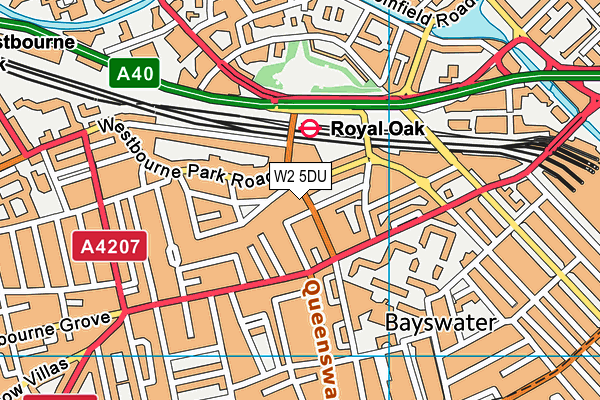 W2 5DU map - OS VectorMap District (Ordnance Survey)